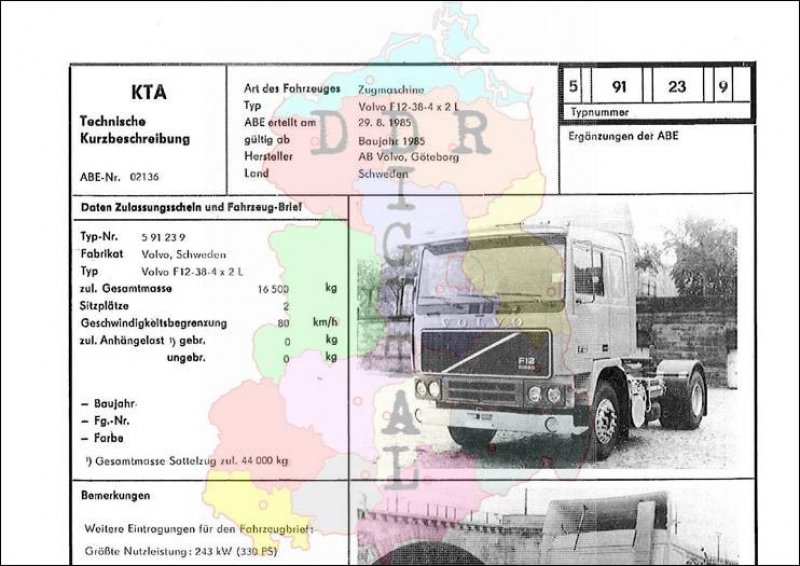 Zugmaschine Volvo F12-38-4 x 2 L