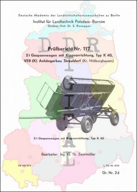 2 t Gespannwagen mit Kippvorrichtung, Typ K 40