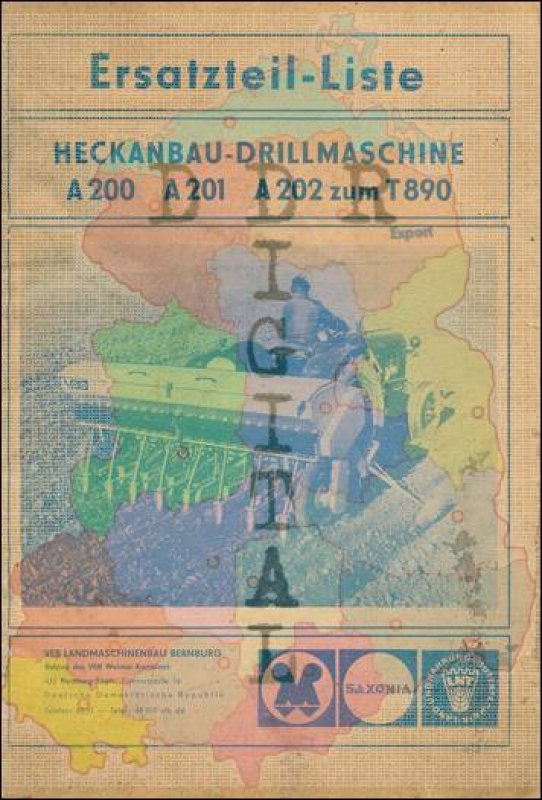 Heckanbau-Drillmaschine A 200 A 201 A 202 zum T 890