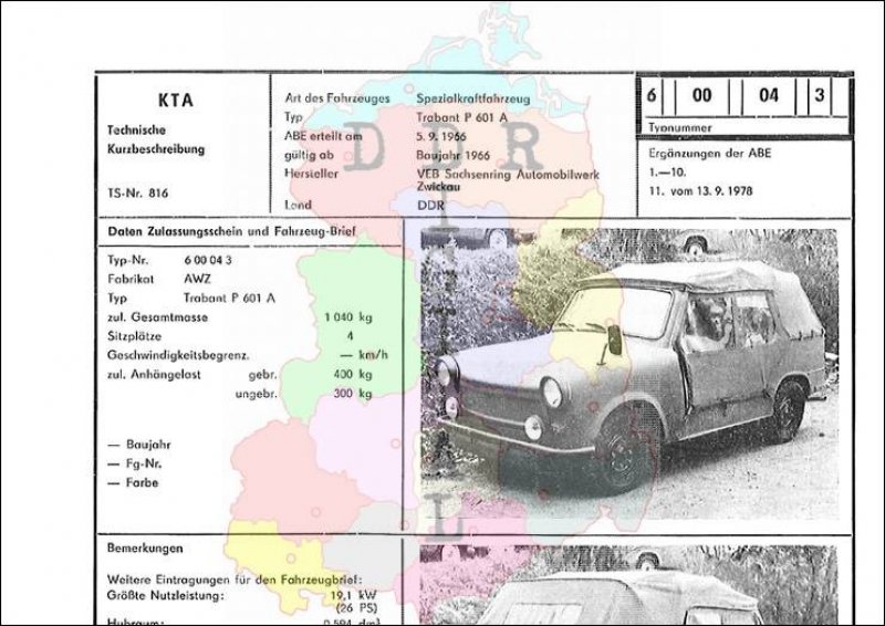 Spezialkraftfahrzeug Trabant P 601 A