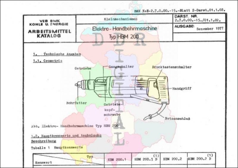 Elektro - Handbohrmaschine Typ HBM 200