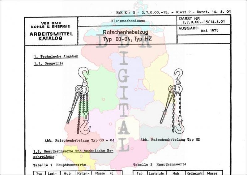 Ratschenhebelzug Typ 00 - 04, Typ HZ