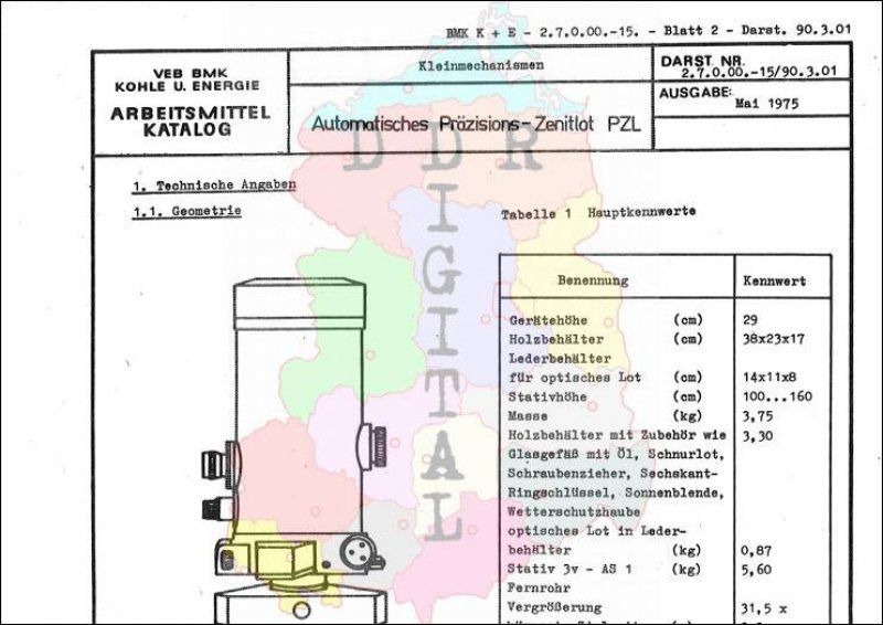 Automatisches Präzisions - Zenitlot PZL