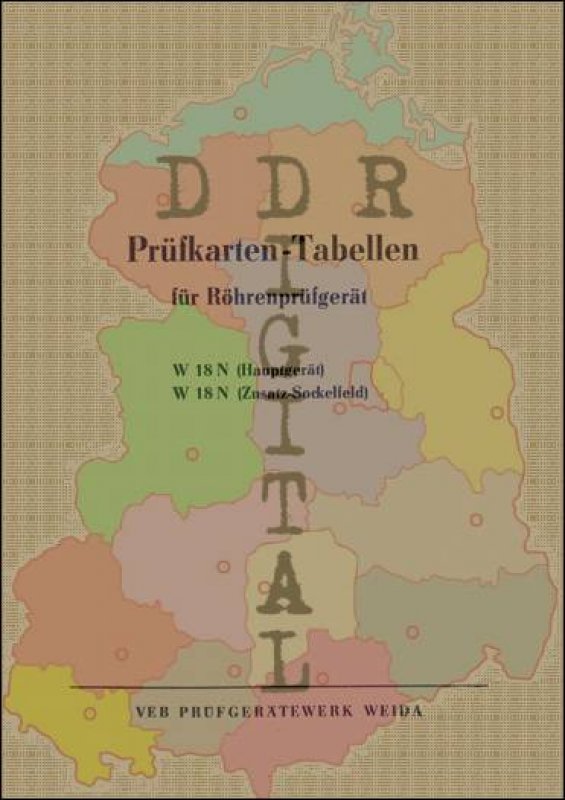 Prüfkarten-Tabellen für Röhrenprüfgerät W 18 N