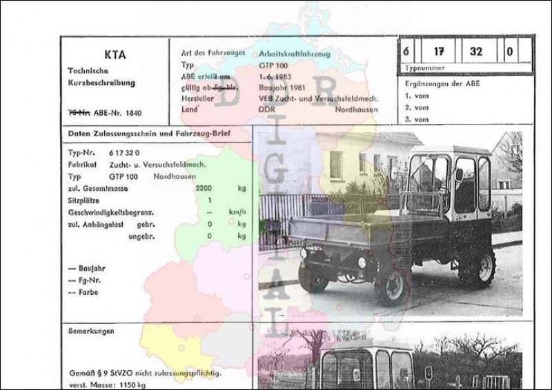 Arbeitskraftfahrzeug GTP 100