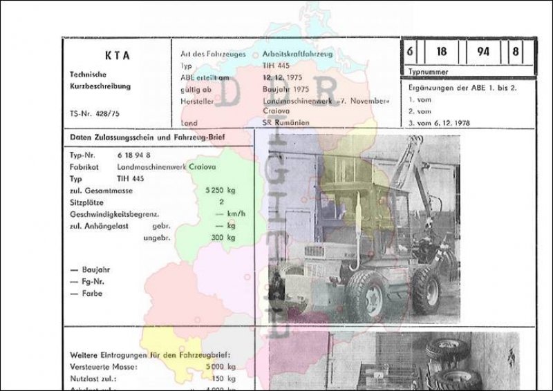Arbeitskraftfahrzeug TIH 445