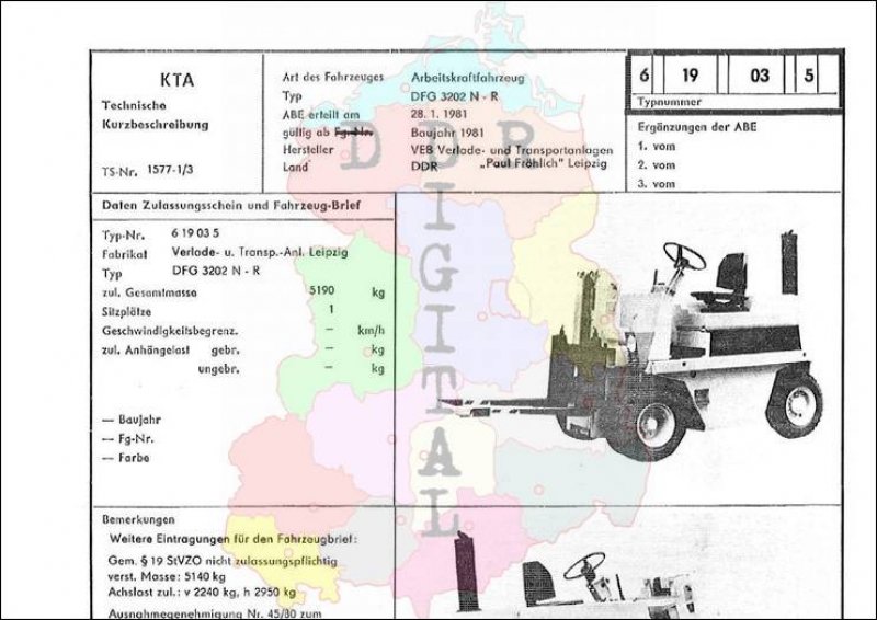 Arbeitskraftfahrzeug DFG 3202 N-R