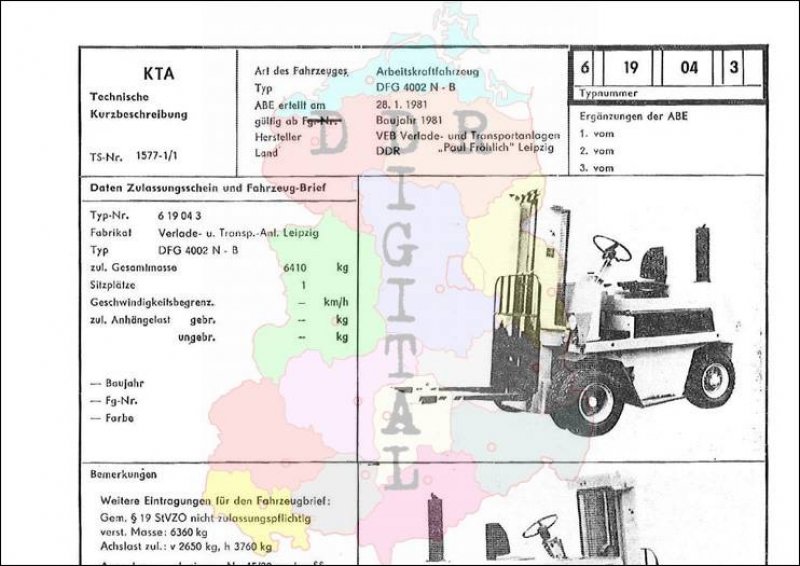 Arbeitskraftfahrzeug DFG 4002 N-B