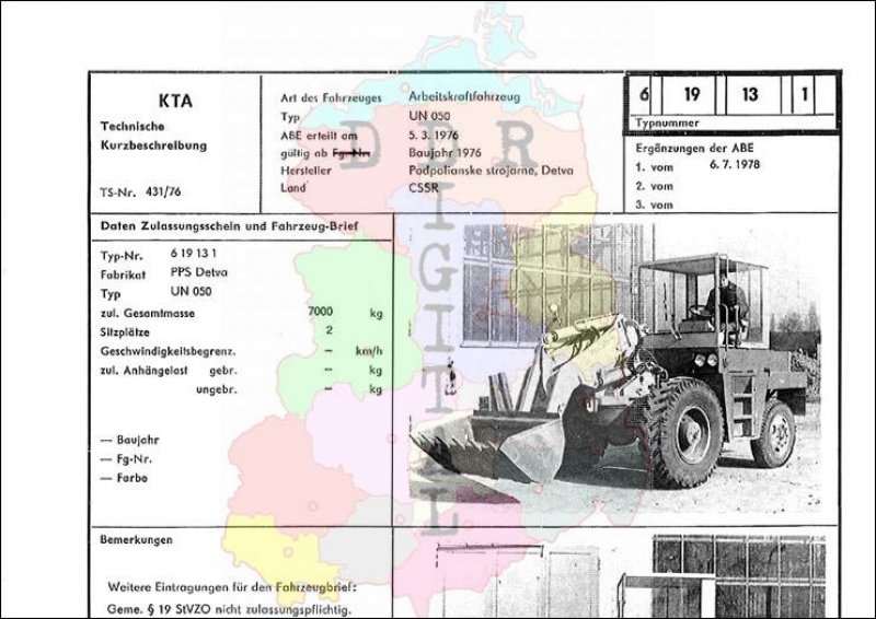 Arbeitskraftfahrzeug UN 050