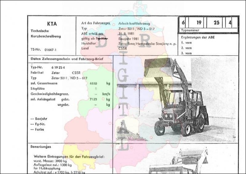 Arbeitskraftfahrzeug Zetor 5011/ND 5-017