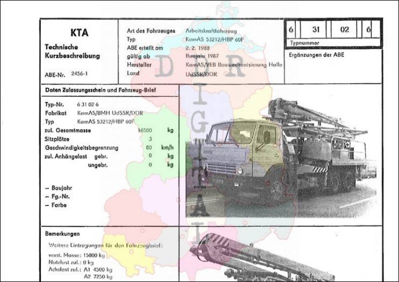Arbeitskraftfahrzeug KamAS 53212/HBP 60F