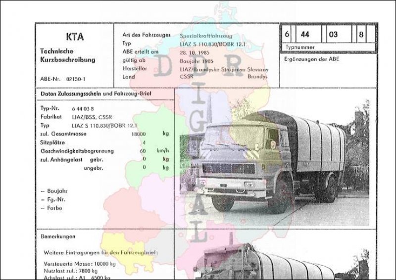 Spezialkraftfahrzeug LIAZ S 110.830/BOBR 12.1