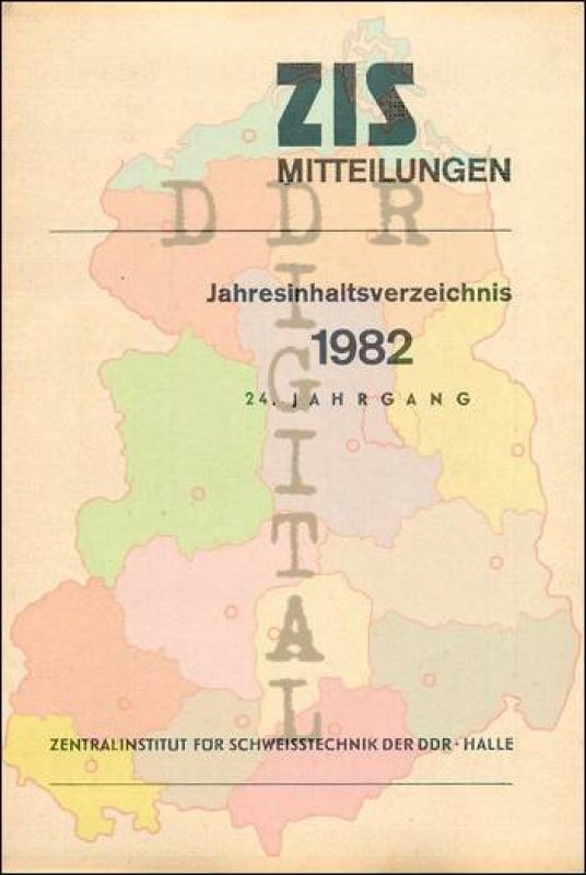 ZIS Mitteilungen Jahresinhaltsverzeichnis 1982