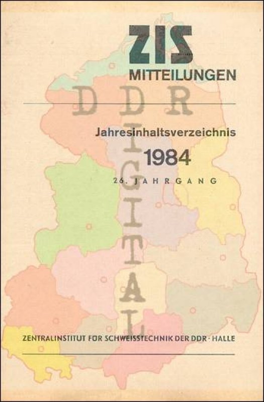 ZIS Mitteilungen Jahresinhaltsverzeichnis 1984