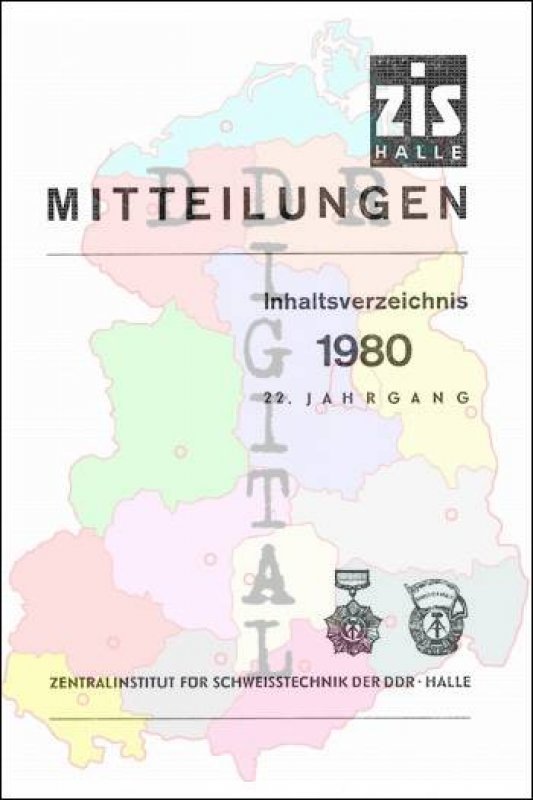 ZIS Mitteilungen Jahresinhaltsverzeichnis 1980