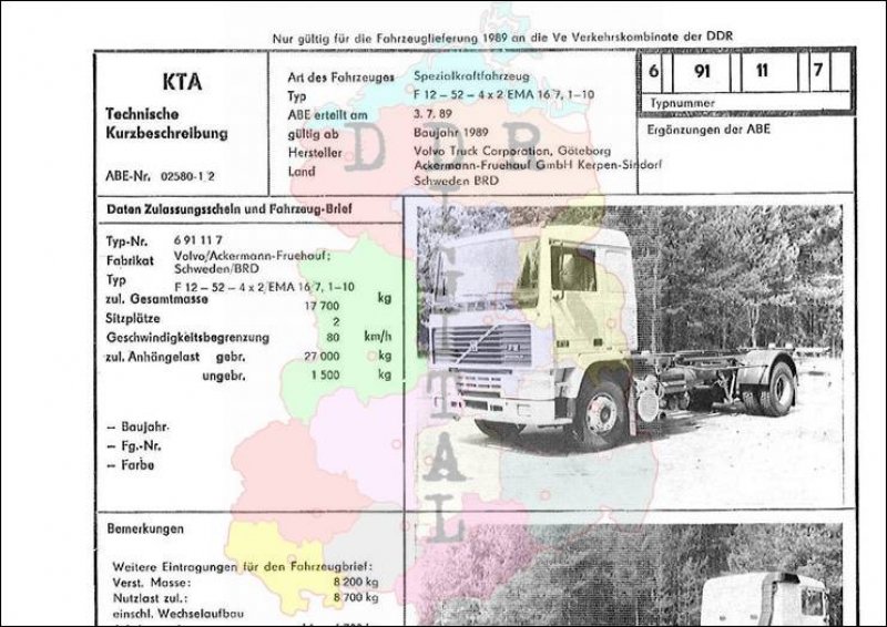 Spezialkraftfahrzeug F 12-52-4x2/EMA 16/7,1-10