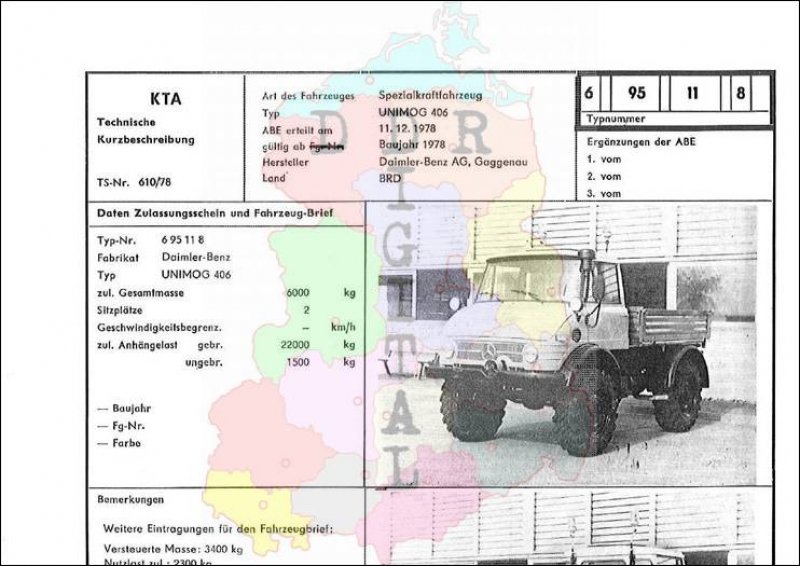 Spezialkraftfahrzeug UNIMOG 406