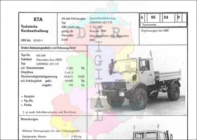 Spezialkraftfahrzeug UNIMOG 427.112