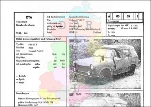 Spezialkraftfahrzeug Trabant P 601 F