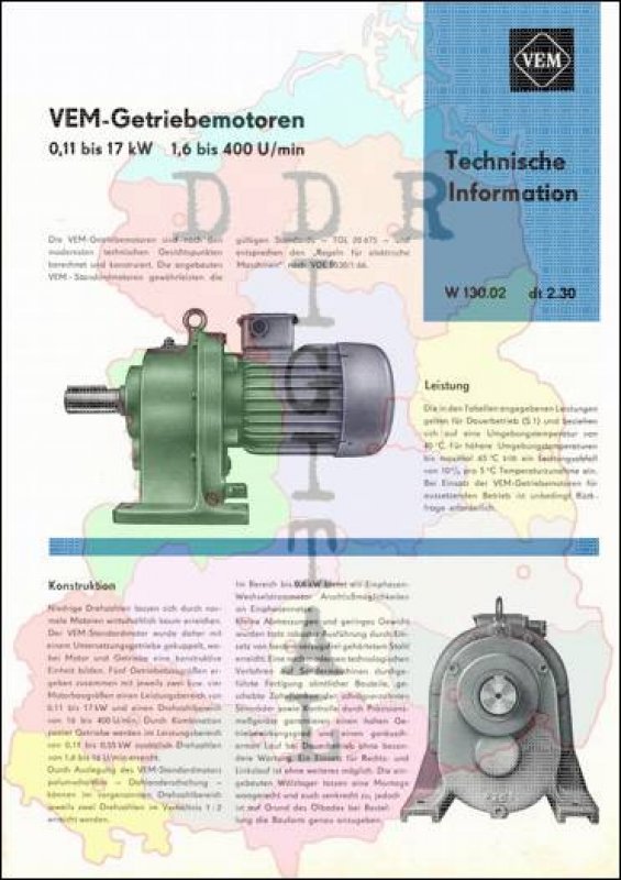 VEM-Getriebemotoren 0,11 bis 17kW 1,6 bis 400 U/min