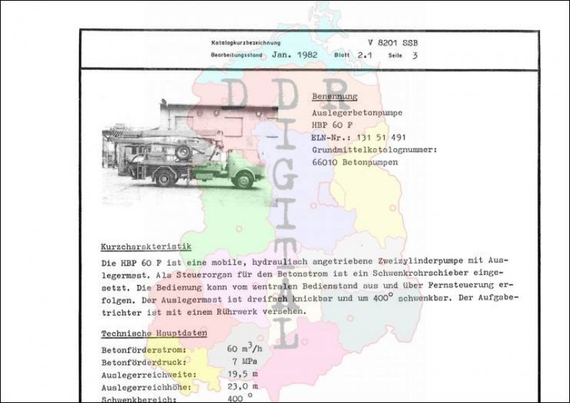 Auslegerbetonpumpe HBP 60 F