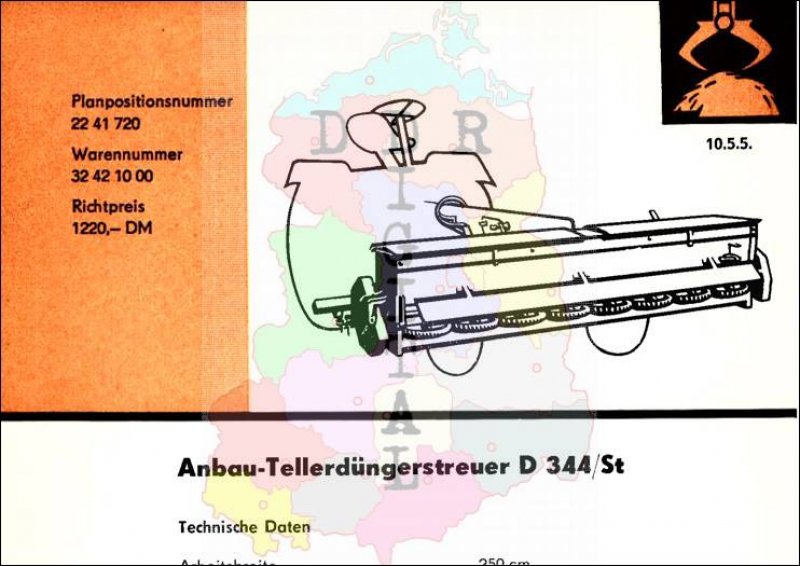 Anbau-Tellerdüngerstreuer D 344/St