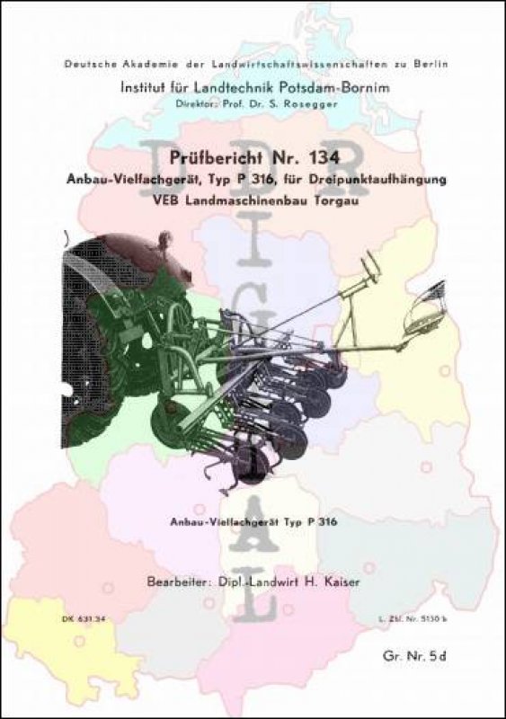 Anbau-Vielfachgerät. Typ P 316, für Dreipunktaufhängung