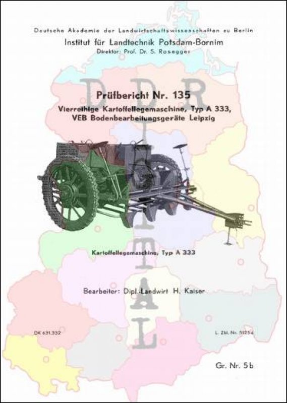 Vierreihige Kartoffellegemaschine, Typ A 333