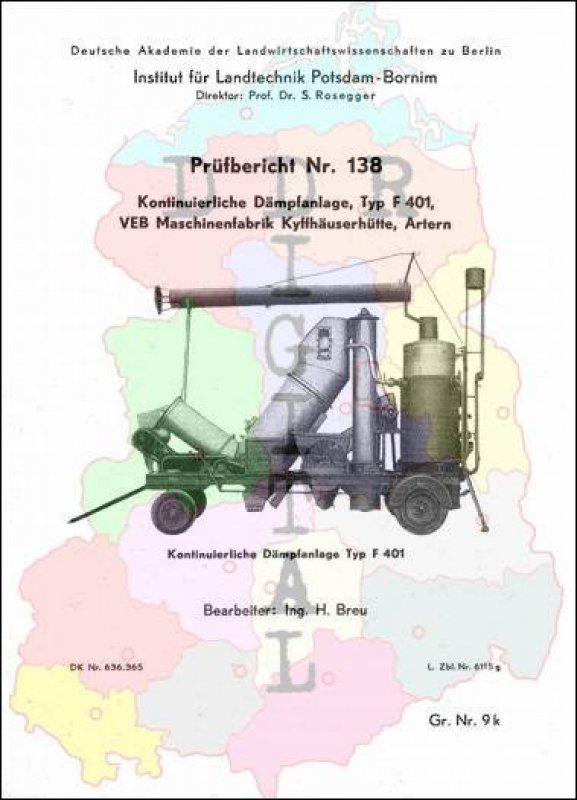 Kontinuierliche Dämpfanlage, Typ F 401