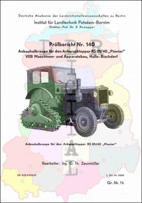 Anbauhalbraupe für den Ackerschlepper RS 01/40 Pionier