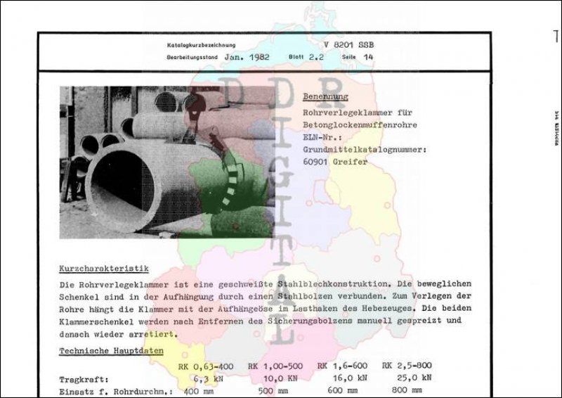 Rohrverlegeklammer für Betonlockenmuffenrohre