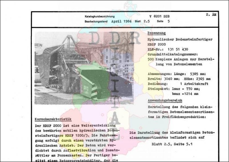 Hydraulischer Bodensteinfertiger HBSF 2000