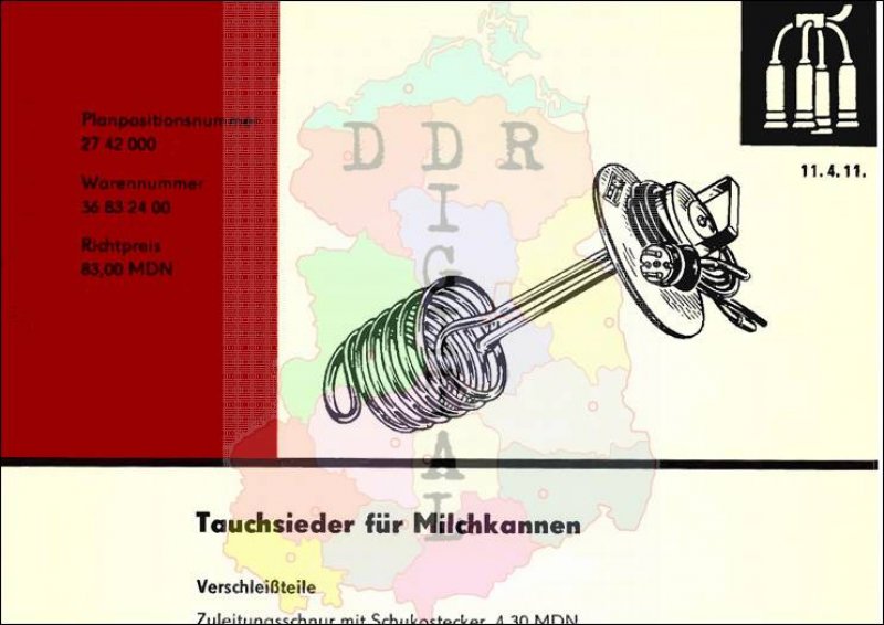 Tauchsieder für Milchkannen