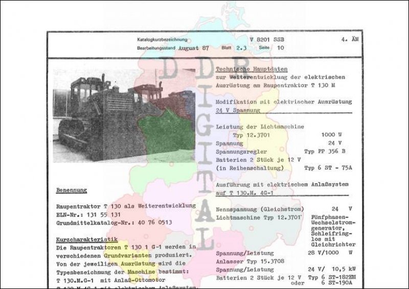 Raupentraktor T 130 als Weiterentwicklung
