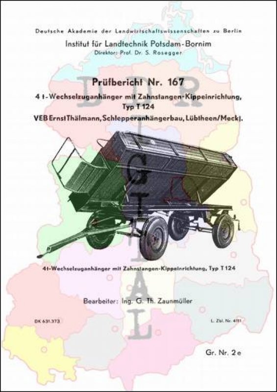 4 t-Wechselzuganhänger mit Zahnstangen-Kippvorrichtung, Typ T 124