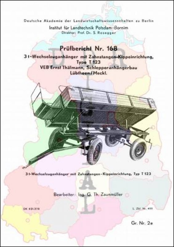 3 t-Wechselzuganhänger mit Zahnstangen-Kippvorrichtung, Typ T 123