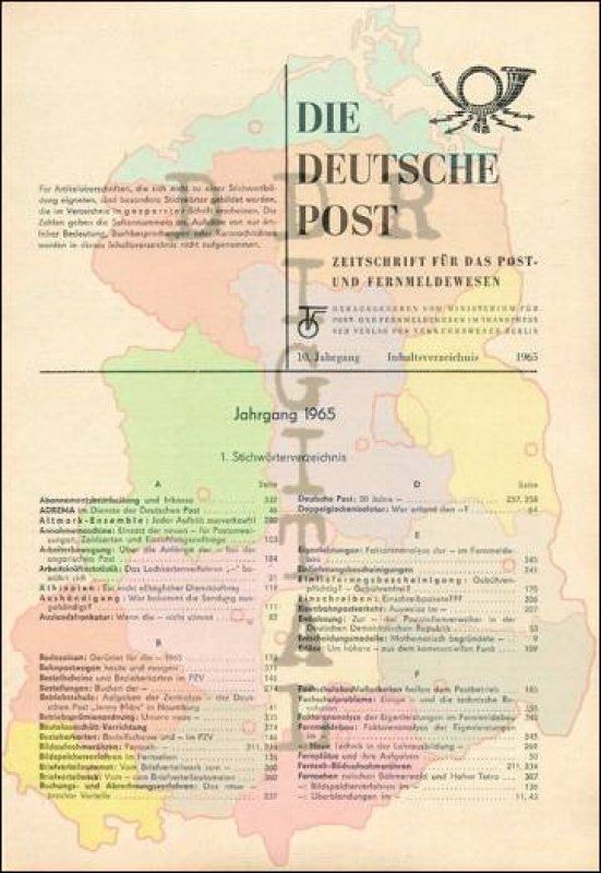 Die Deutsche Post Jahrgang 1965