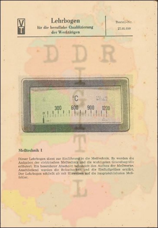 Lehrbogen für die berufliche Qualifizierung der Werktätigen