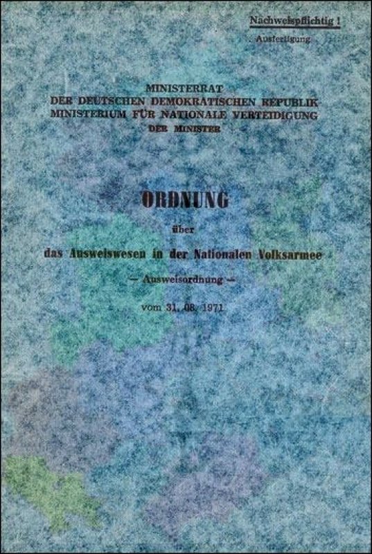 Ordnung über das Ausweiswesen in der Nationalen Volksarmee - Ausweisordnung -