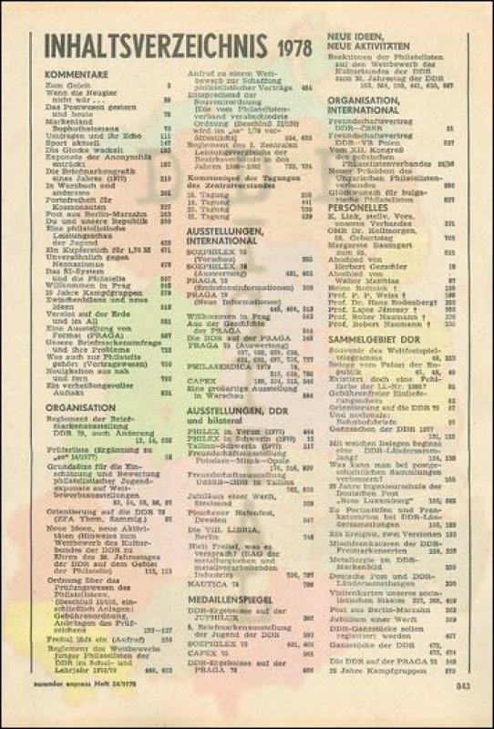 Inhaltsverzeichnis 1978