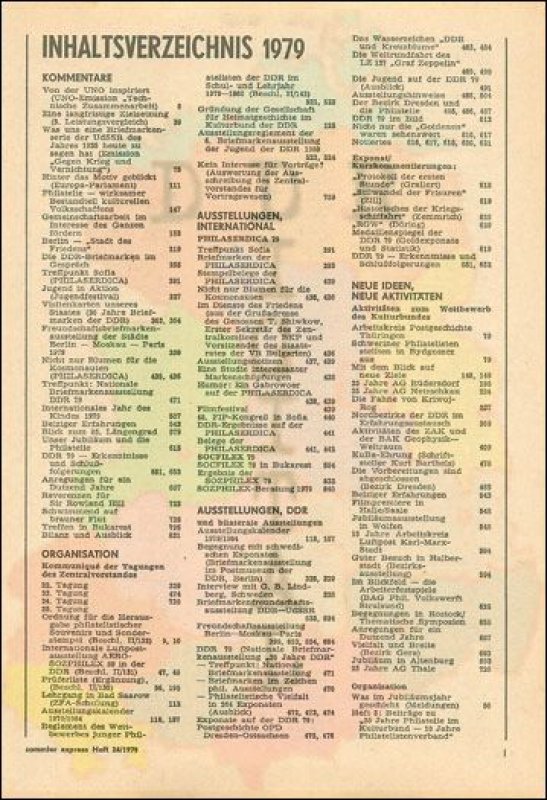 Inhaltsverzeichnis 1979