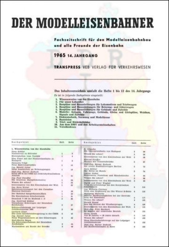 Inhaltsverzeichnis von Heft 1 bis 12 1965