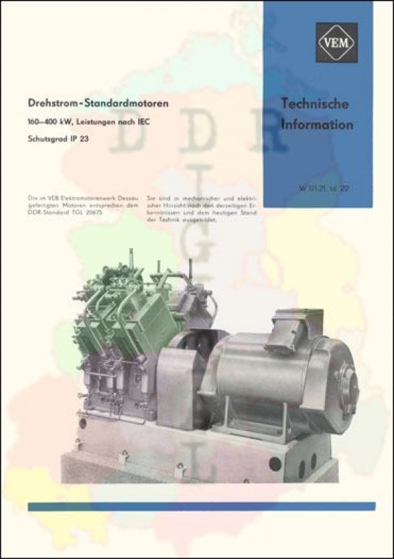 Drehstrom-Standardmotoren 160-400 kW, Leistungen nach IEC, Schutzgrad IP23