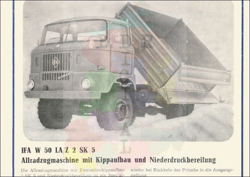 IFA W 50 LA/Z 2 SK 5 Allradzugmaschine mit Kippaufbau und Nieerdruckbereifung